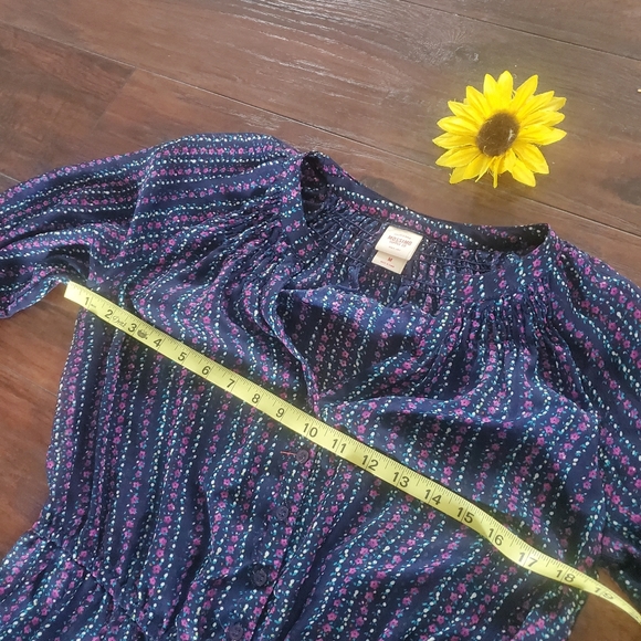 BLUE PURPLE FLOWERS BELTED TUNIC - Picture 7 of 9